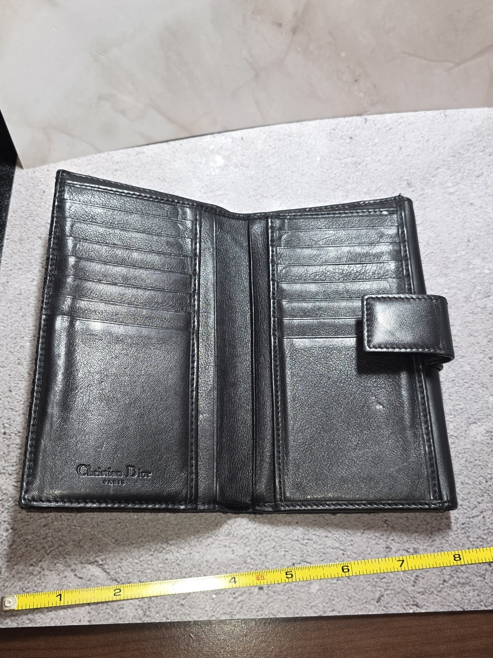 Dior Black Logo Jacquard Continental Wallet with Silver Hardware - Picture 10 of 17